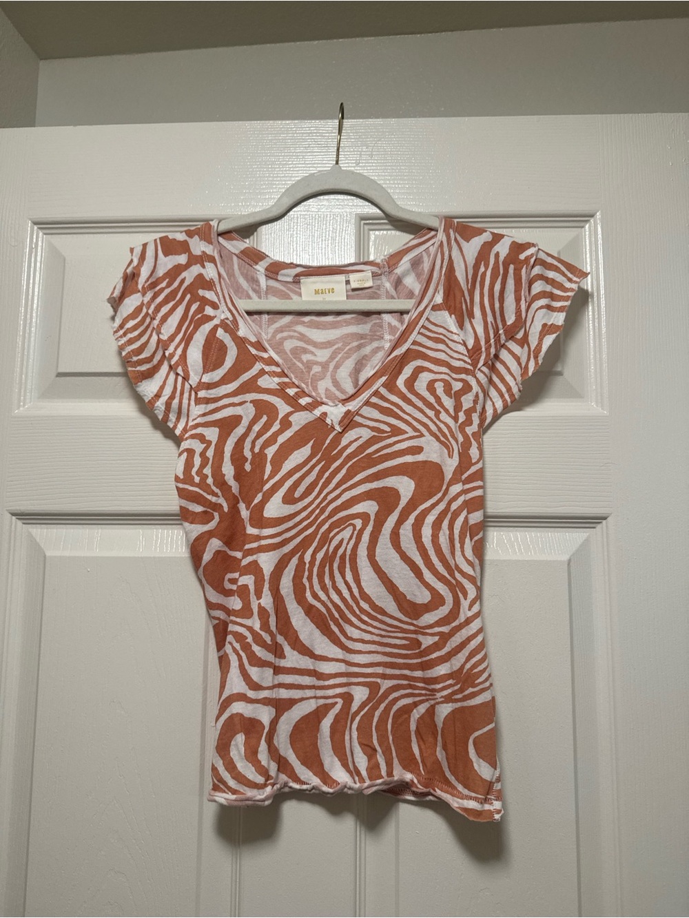 Anthropologie Maeve Catie Ruffled Sleeve Tee - Picture 5 of 13